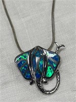 Sterling Silver Necklace w/ Opals