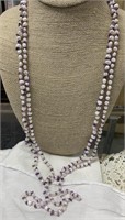 (2) Amethyst & Pearl Necklaces