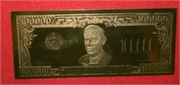 $100,000 Gold Plated Note w/ Woodrow Wilson