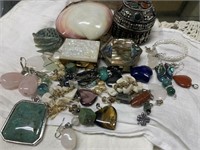 Stone, Abalone, Shell & Pearl Earrings, Pendants &