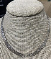 Braided Sterling Silver Necklace Made in Italy
