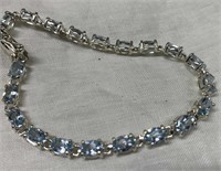Sterling Silver & Blue Topaz Bracelet
