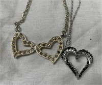 (2) Sterling Silver Heart Necklaces
