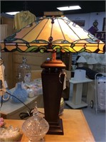 Square stain glass lamp