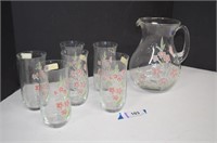 Crystal Clear Industries Pitcher & Six Glasses