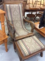 Vintage chair with ottoman