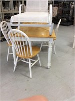 White kitchen table with chairs