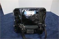 Black Patent Leather Tote Bag Marked Coach