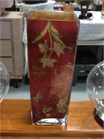 Red square vase