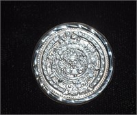 Sterling Silver Aztec Style Calendar Pin/Pendant