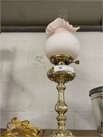 Contemporary Brass Electrified Fluid Lamp