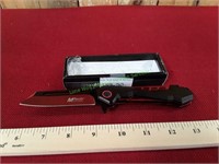 M-Tech Black Blade Red Handle Pocket Knife