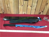 Fantasy Knife Blade Blue Lighting W/Nylon Sheath