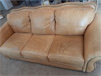 NATURAL COWHIDE LEATHER COUCH