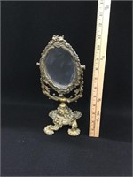 Vintage Cast Iron Oval Vanity Mirror