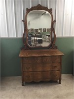 Victorian Quarter sawn mirrored dresser