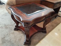 SOLID WOOD ORNATE END TABLE