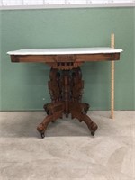 Victorian East Lake Marble top Parlor Table