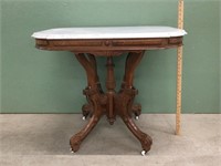 Victorian East Lake Marble top Parlor table