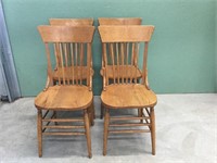 Oak Plank Bottom chairs (set of 4)