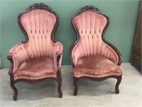 Rose Back Victorian Parlor Chairs