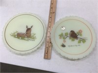 Hand Painted Fenton plates(pair)