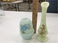 Fenton vase and candle holder