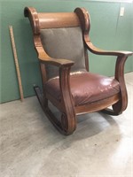 Antique stuffed rocking chair