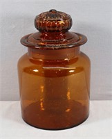 19th C. Amber Glass Apothecary Jar