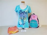 Women's Ocean Pacific T-Shirts (Large) + Backpack