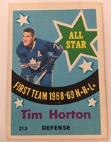 1969 Topps Hockey Card - Tim Horton - All Star