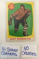1962 Topps Hockey Card - Cliff Pennington