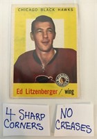 1959-60 Topps Hockey Card - Ed Litzenberger