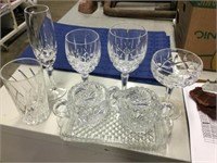 CRYSTAL CUT STEM AND GLASSWARE