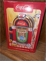 Coca-Cola jukebox cookie jar 11 1/4 in NIB