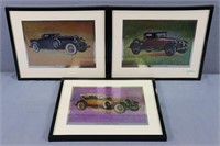(3) Prints of Antique Autos