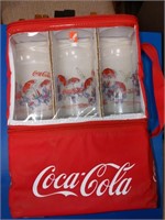 Coca-Cola lunch pail or picnic bag 6 glass come