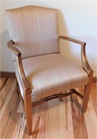 Vintage Walnut Upholstered Arm Chair