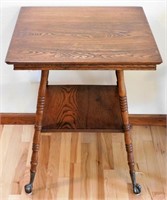 Antique Oak Claw Foot Parlor Table