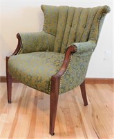 Vintage Oak Upholstered Arm Chair