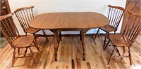 Vintage Ethan Allen Maple Dining Table & Chairs