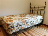 Vintage Brass Full Bed & Sertapedic Mattress +