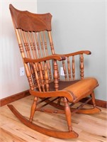Antique Oak Waterfall Front Rocking Chair