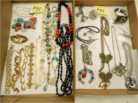 (2) Flats of Assorted Jewelry Including Silver