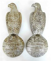 Pair Cast Iron Case Eagle Signs