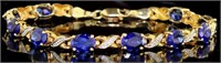 10kt Gold 10.00 ct Sapphire Infinity Bracelet