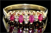 14kt Gold Natural Ruby & Diamond Ring