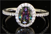 Beautiful Oval Mystic Topaz & White Topaz Ring