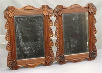 Pair 19th c. Folk Art Frames with Mirrors