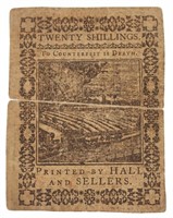 1773 Pennsylvania 20 Shilling Colonial Currency